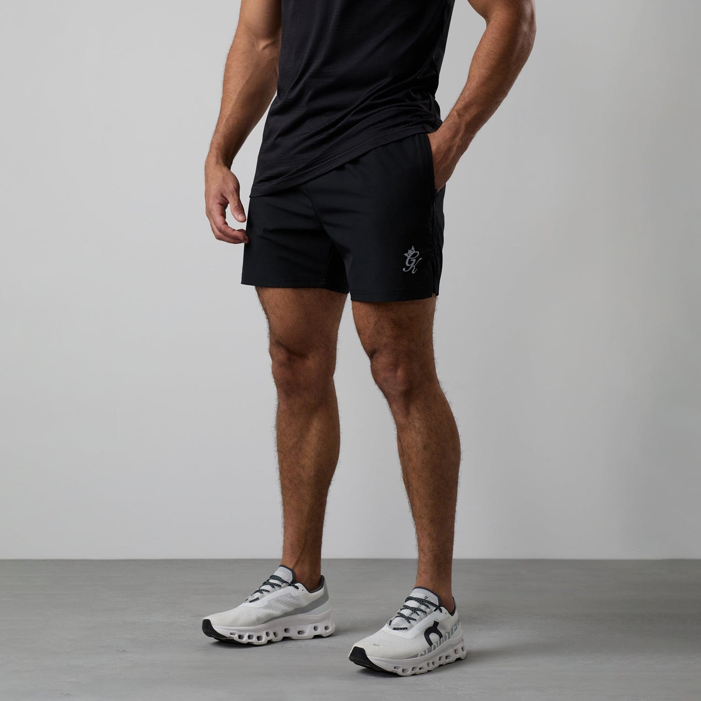 Gym King Geometric Knit 5" Short - Black