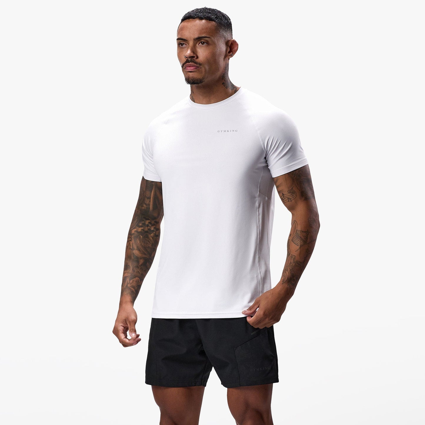 Gym King Energy Linear Tee - White