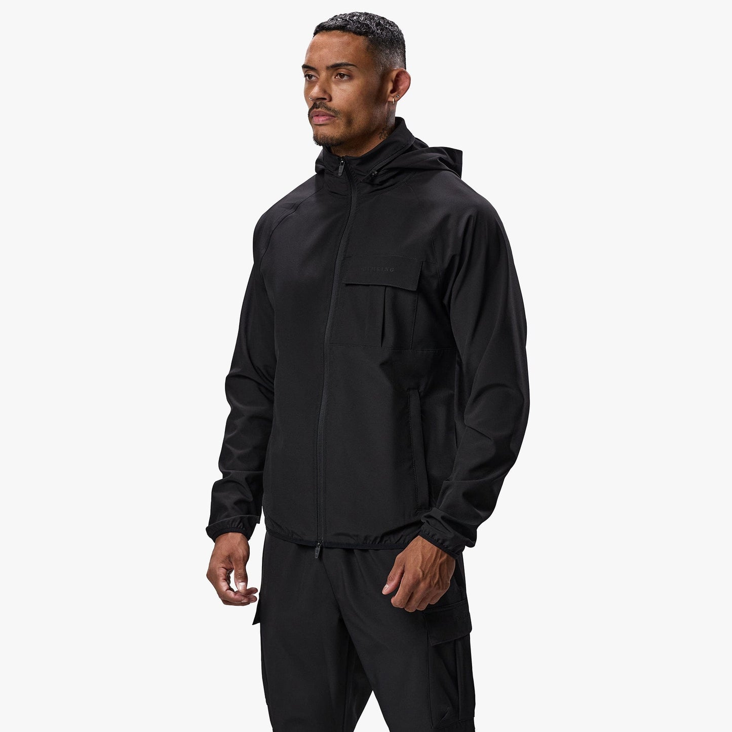 Gym King Mini Ripstop Woven Utility Jacket - Black