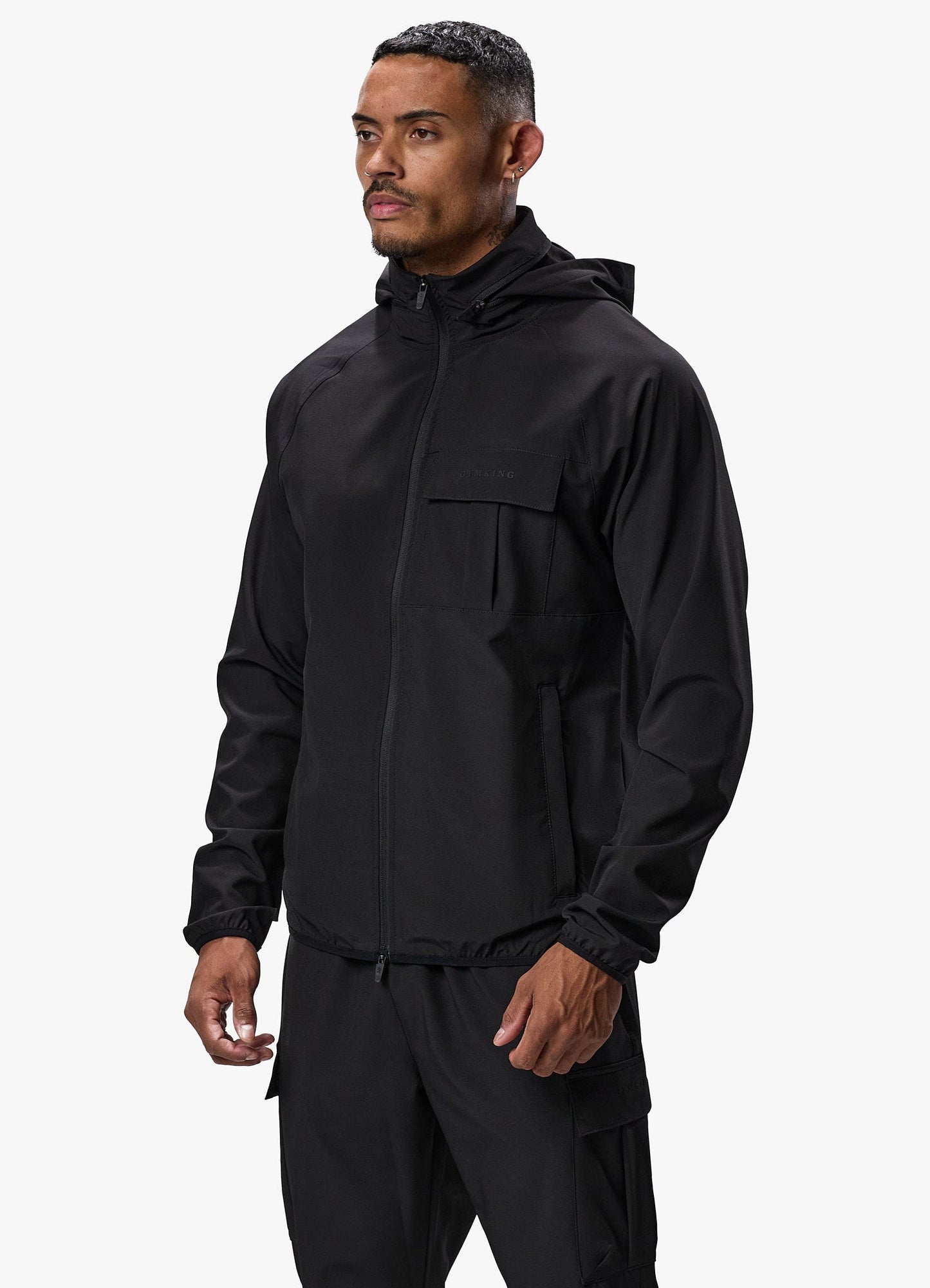 Gym King Mini Ripstop Woven Utility Jacket - Black