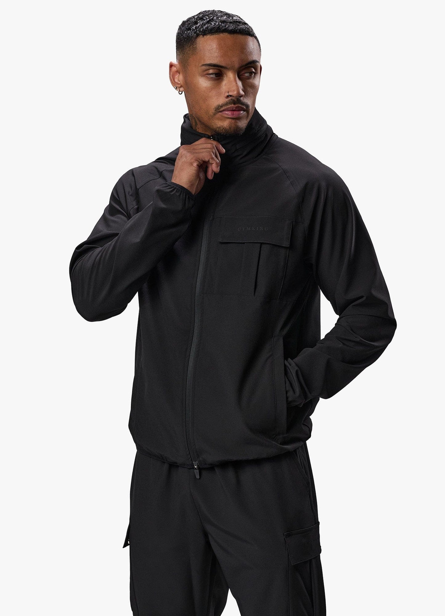 Gym King Mini Ripstop Woven Utility Jacket - Black