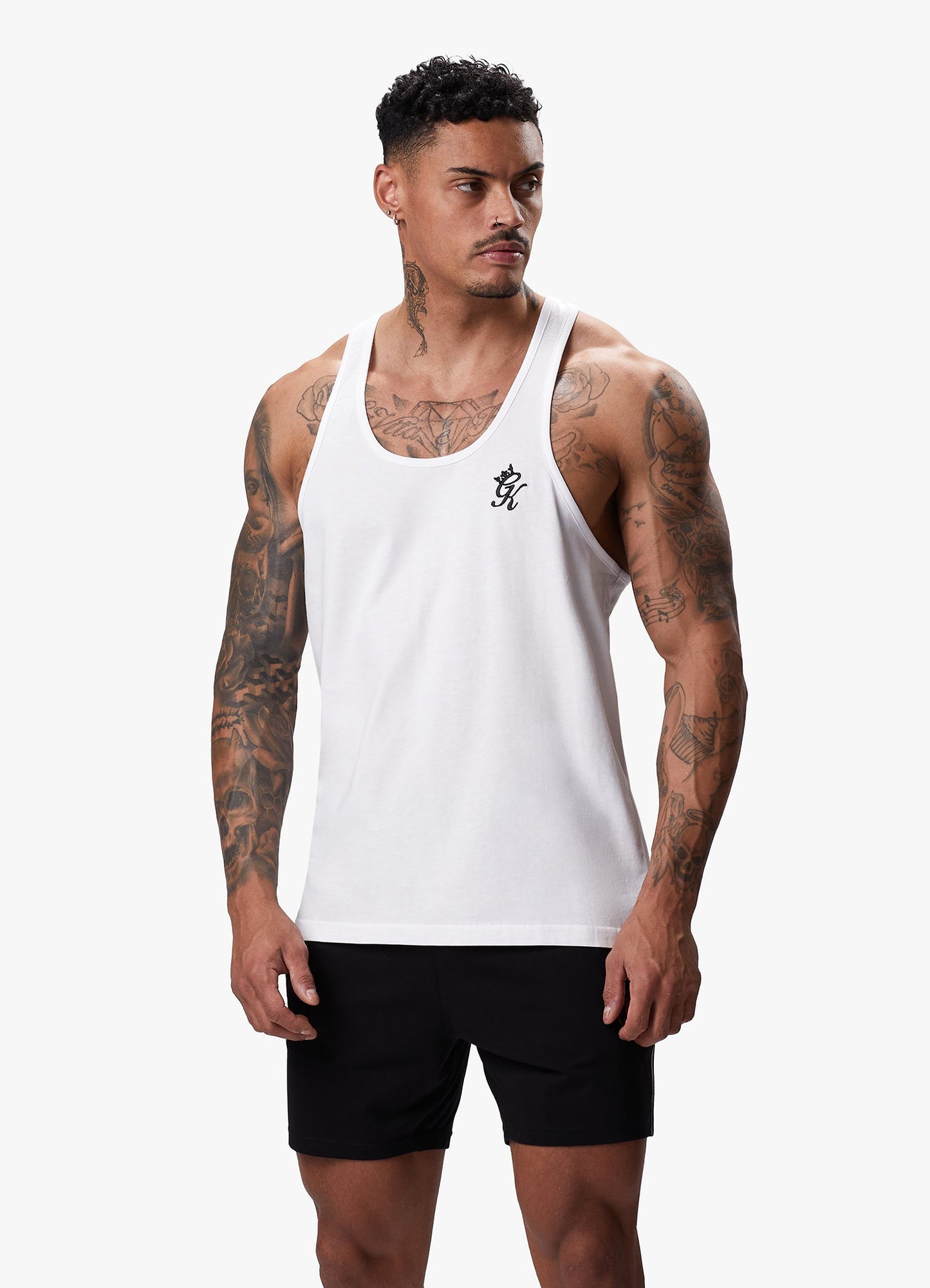 Gym King Fundamental Stringer Jersey Vest - White