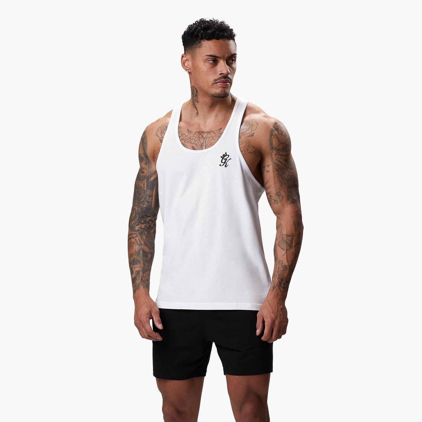 Gym King Fundamental Stringer Jersey Vest - White