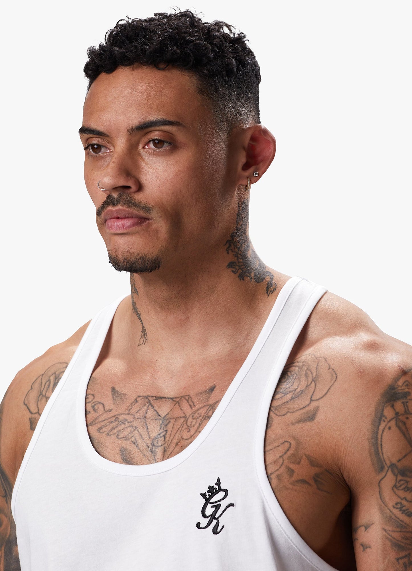 Gym King Fundamental Stringer Jersey Vest - White