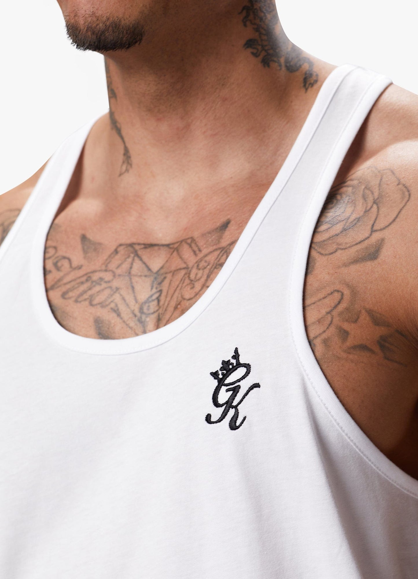 Gym King Fundamental Stringer Jersey Vest - White