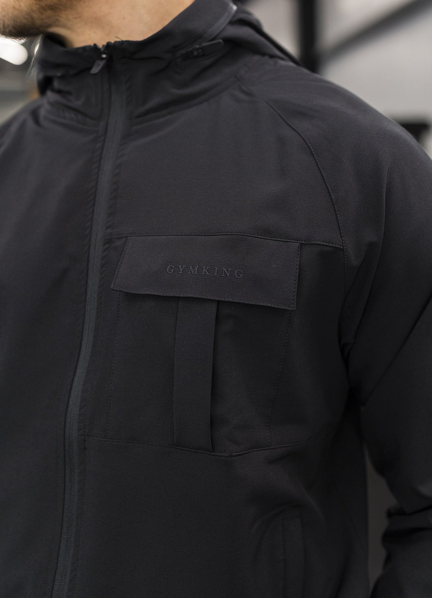 Gym King Mini Ripstop Woven Utility Jacket - Black