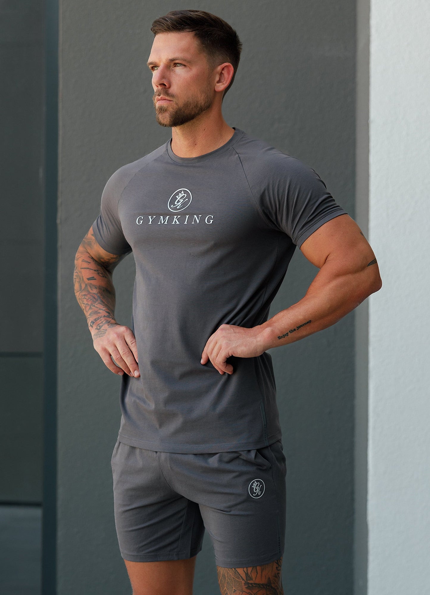 Gym King Pro Logo Jersey Tee - Graphite