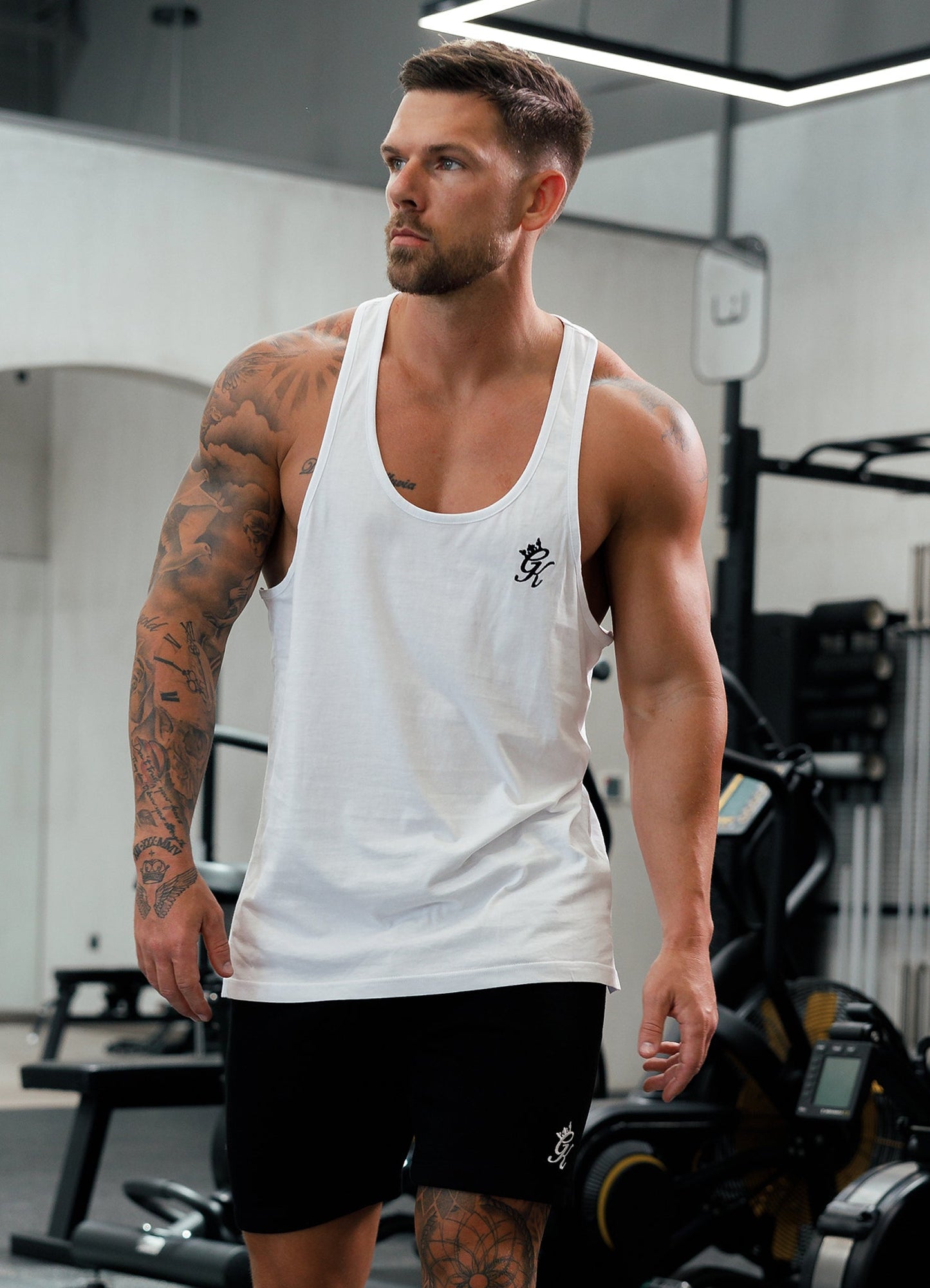 Gym King Fundamental Stringer Jersey Vest - White