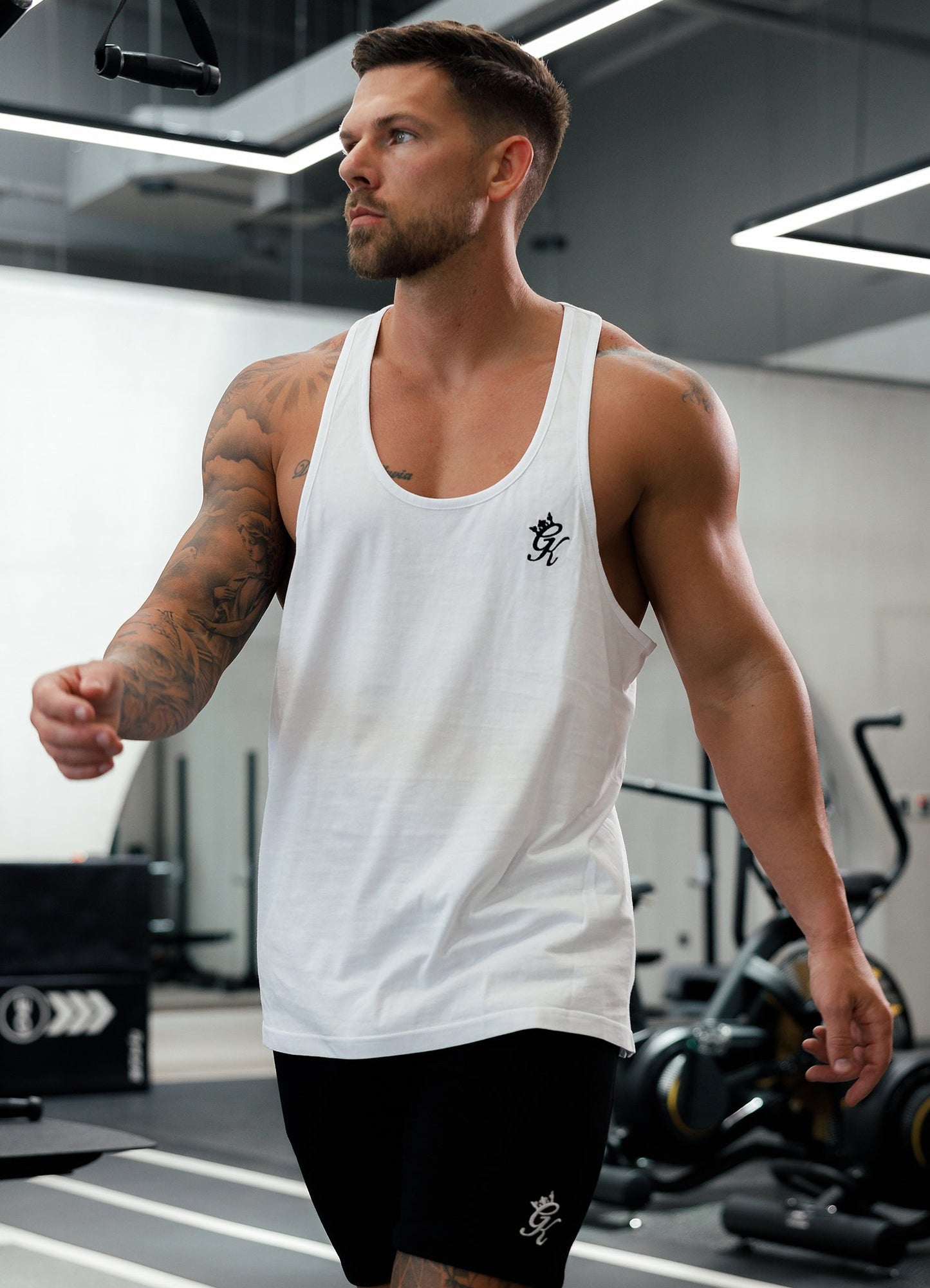 Gym King Fundamental Stringer Jersey Vest - White