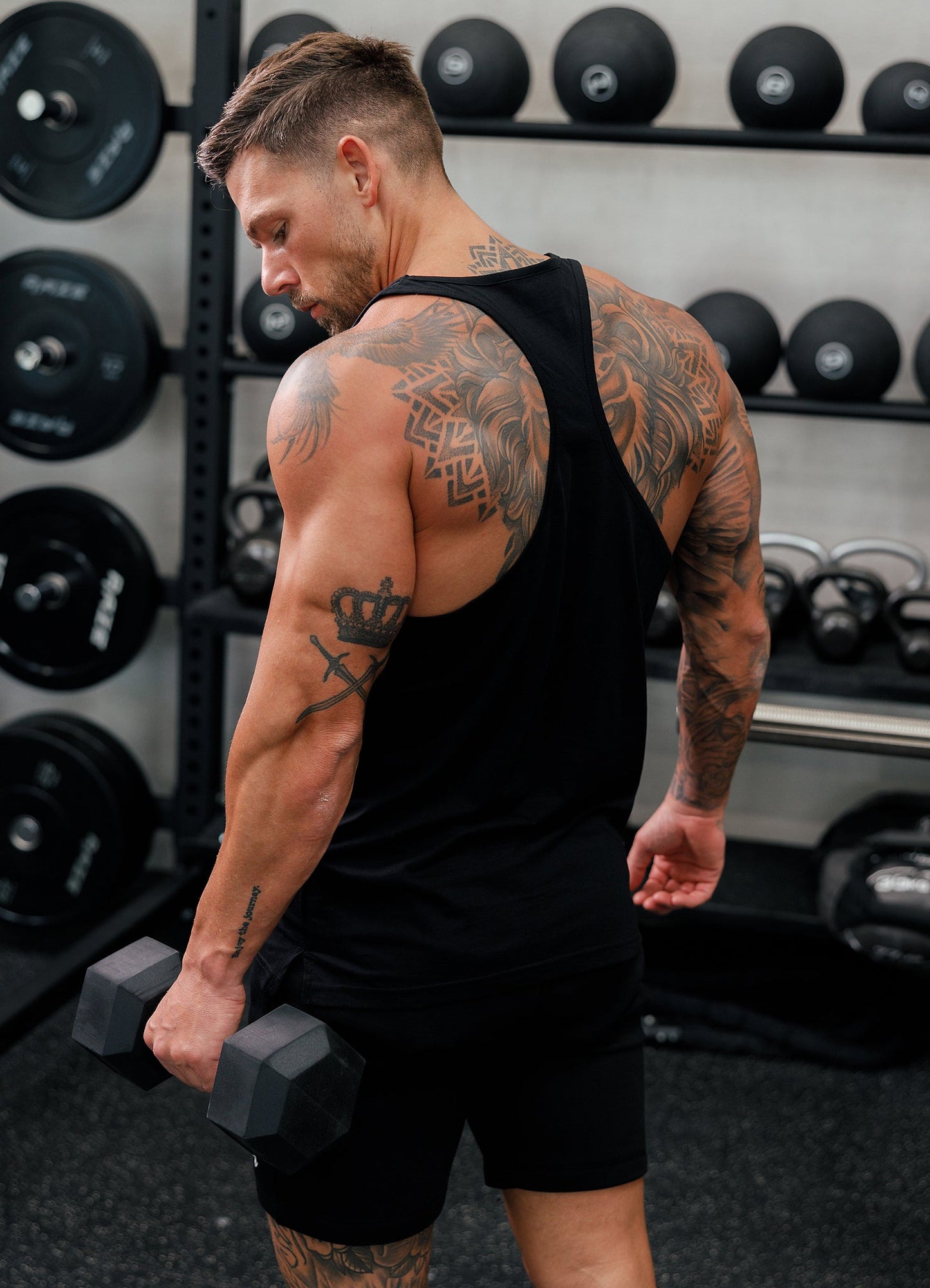 Gym King Fundamental Stringer Jersey Vest - Black