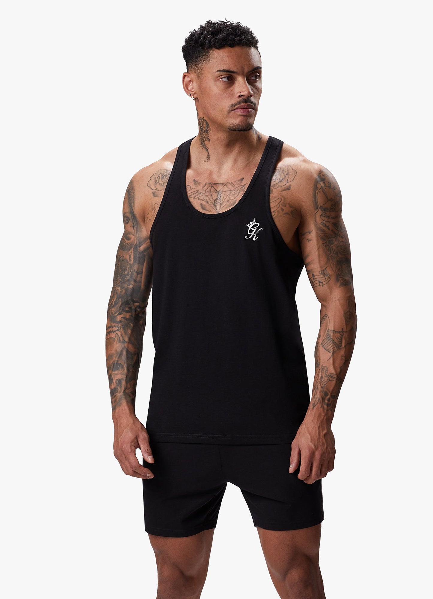 Gym King Fundamental Stringer Jersey Vest - Black