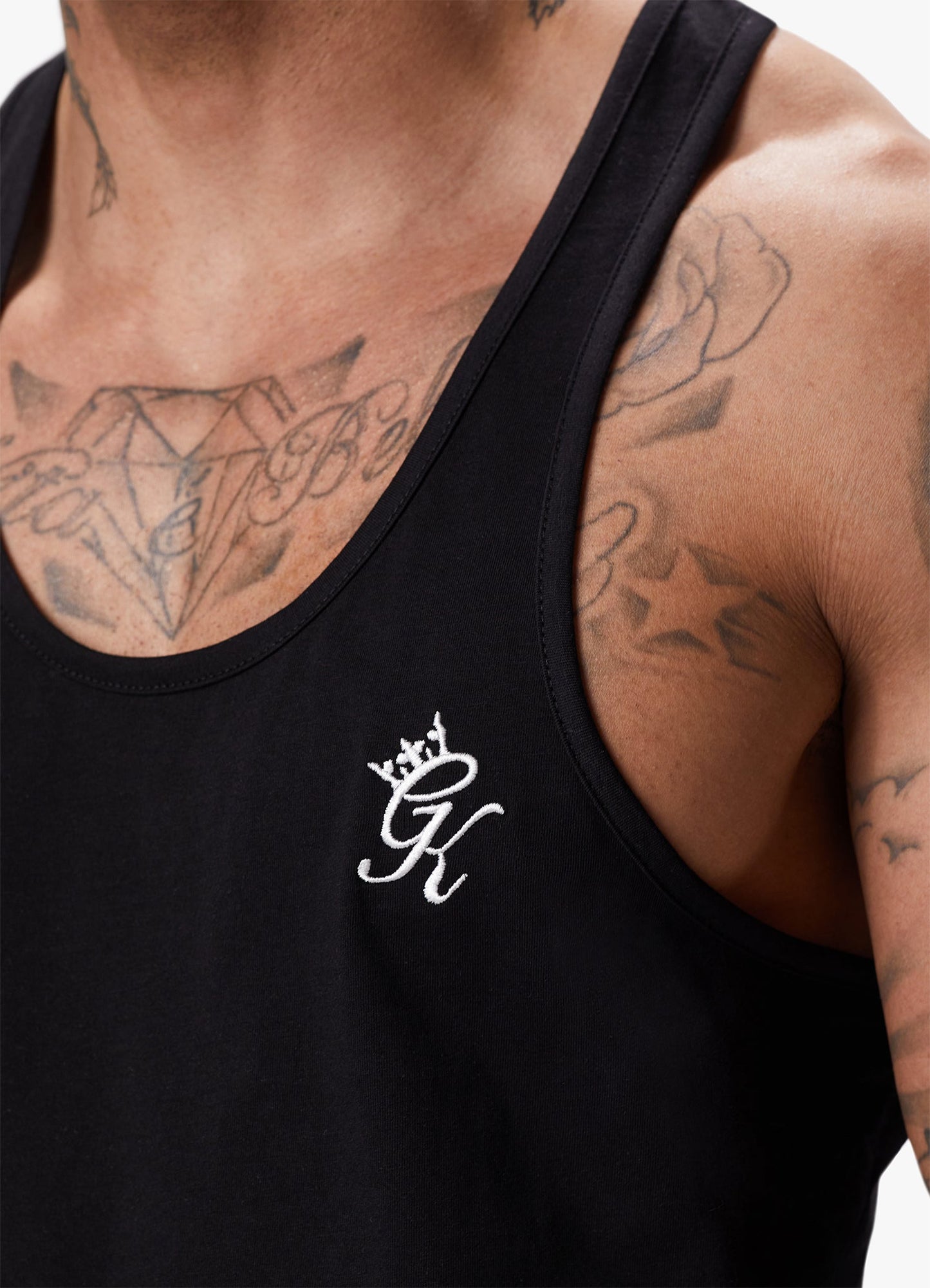 Gym King Fundamental Stringer Jersey Vest - Black